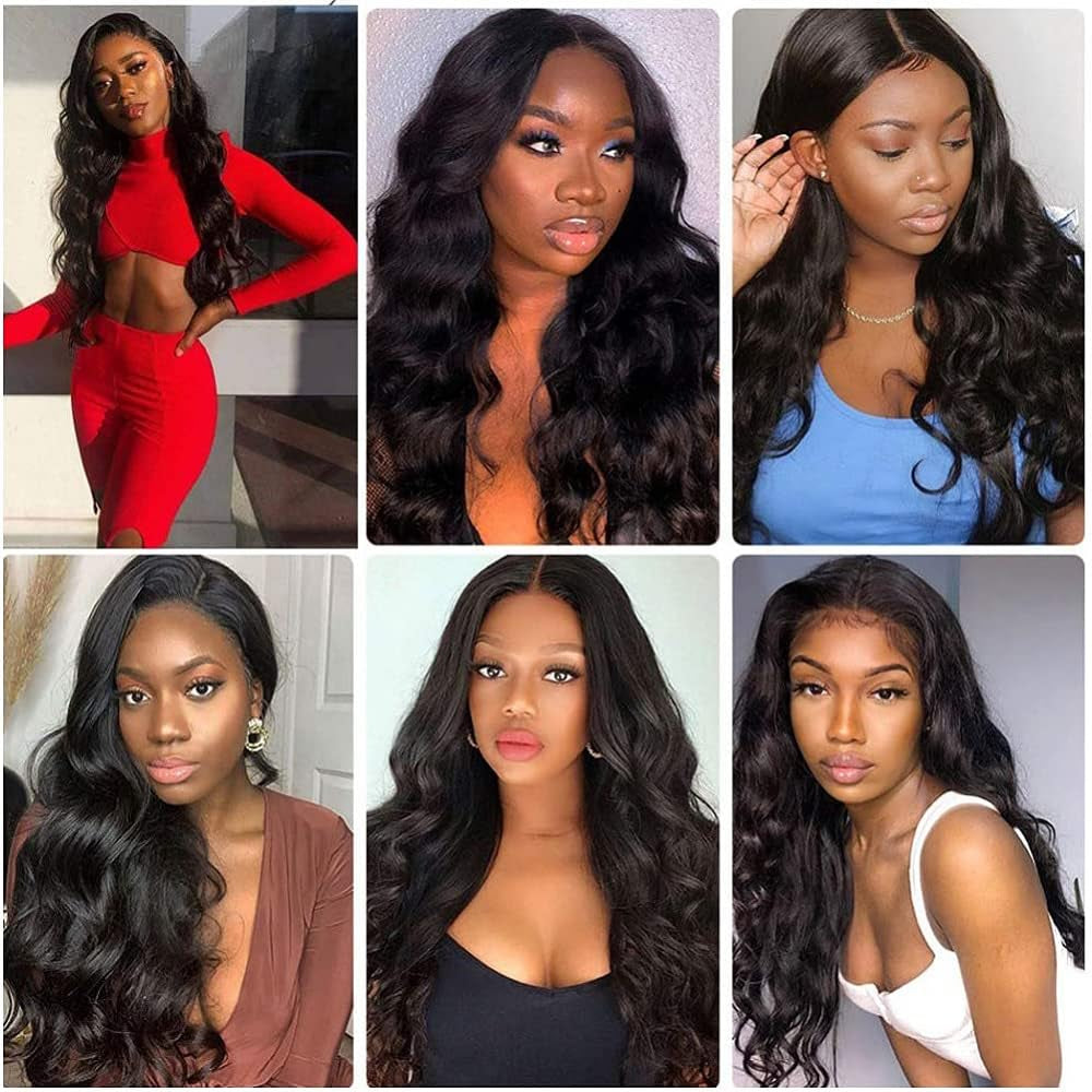12 14 16 Zoll Body Wave Human Hair Bundles Brasilianisches Echthaar Schwarz Human Hair 3 Bundles Totale 300G Brazilian Unprocessed Virgin Hair Extensions Echthaar #1B Natural Color Bundles