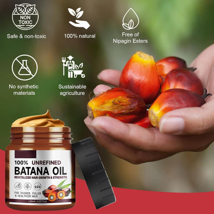 Bio Batana Öl Für Haarwachstum, 120 ML Organic Batana Oil Hair Growth Conditioner, Pure Raw Batana Oil Treatment, Verhindert Haarausfall, Repariert Beschädigtes Haar