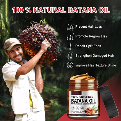 Bio Batana Öl Für Haarwachstum, 120 ML Organic Batana Oil Hair Growth Conditioner, Pure Raw Batana Oil Treatment, Verhindert Haarausfall, Repariert Beschädigtes Haar