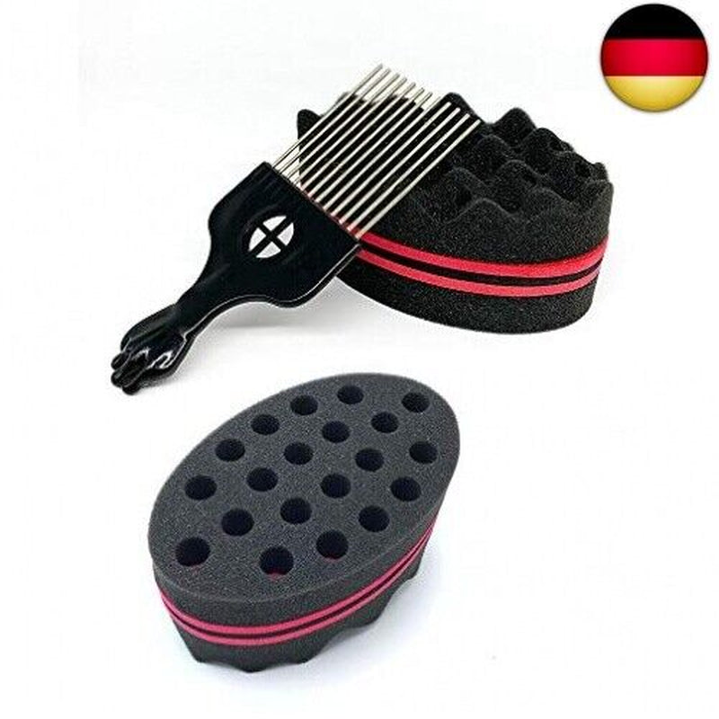 Nsiwem Magic Curl Sponge Twist Sponge Doppelseitiges Haarbürste Schwamm