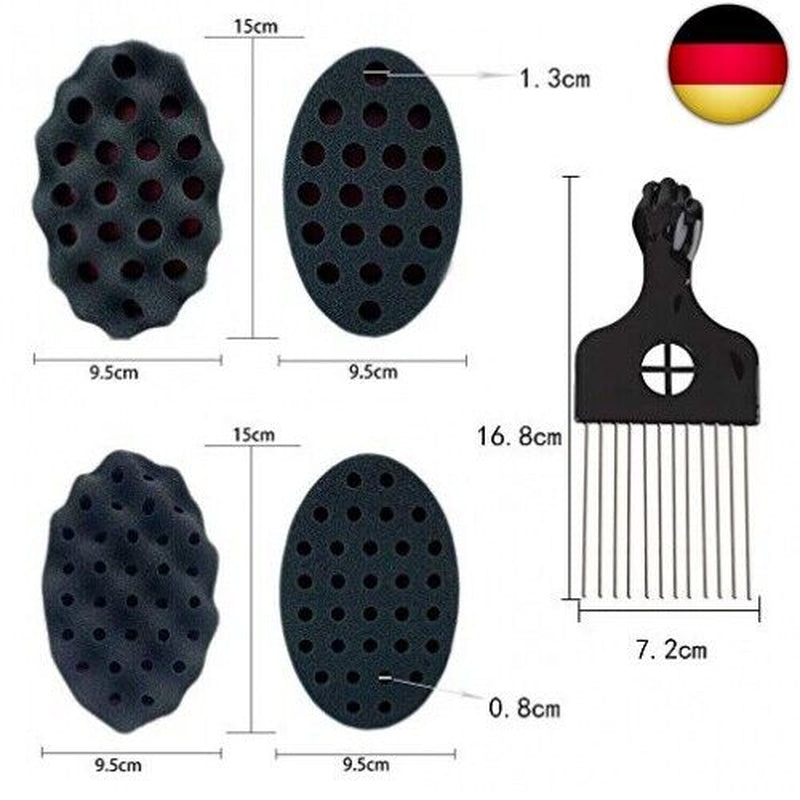 Nsiwem Magic Curl Sponge Twist Sponge Doppelseitiges Haarbürste Schwamm