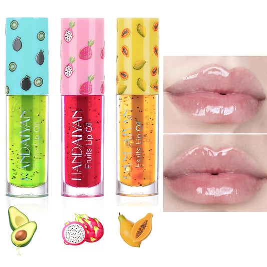Lippenglanzöl, Hydrating Lip Glow Oil, Feuchtigkeitsspendender Lipgloss, Langanhaltende Frucht-Lippenpflegeprodukte Zum Befeuchten Der Lippen, Länzender Und Transparenter, Moisturizing Lip Oil Gloss