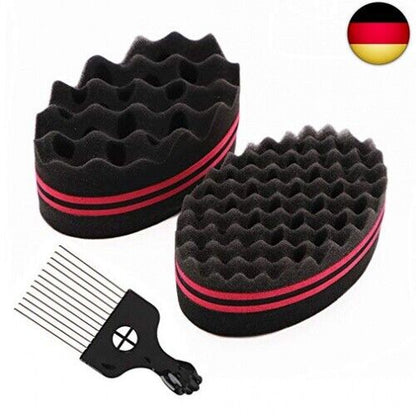 Nsiwem Magic Curl Sponge Twist Sponge Doppelseitiges Haarbürste Schwamm