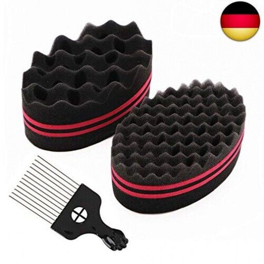Nsiwem Magic Curl Sponge Twist Sponge Doppelseitiges Haarbürste Schwamm